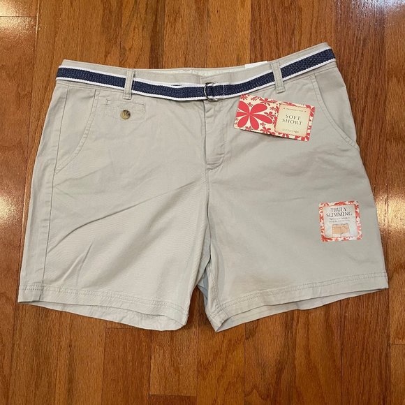 Dockers Size 16 Khakis with Blue & White Belt Slimming Soft NWT - Picture 1 of 5